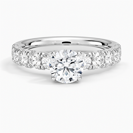 Luxe French Pave Diamond Engagement Ring