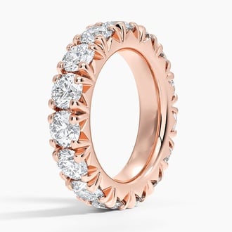 French Pavé Eternity Diamond Ring (6 ct. tw.) in 14K Rose Gold