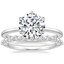 18K White Gold Petite Esme Solitaire Ring with Marseille Diamond Ring (1/3 ct. tw.)