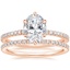 14K Rose Gold Six Prong Luxe Viviana Diamond Ring (1/3 ct. tw.) with Ballad Eternity Diamond Ring (1/3 ct. tw.)