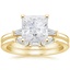 18KY Moissanite Tapered Baguette Diamond Bridal Set, smalltop view