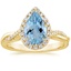 18K Yellow Gold Petite Twisted Vine Halo Diamond Ring (1/4 ct. tw.), smalltop view