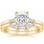 18KY Moissanite Tapered Baguette Diamond Bridal Set, smalltop view