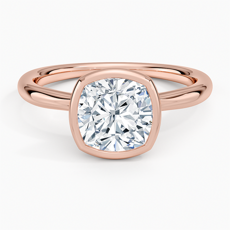 14K Rose Gold Freesia Bezel Solitaire Ring