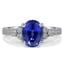 Custom Leaves and Waves Sapphire and Diamond Ring