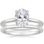 Platinum Secret Halo Diamond Ring with Petite Comfort Fit Wedding Ring