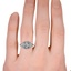 The Carree Ring, smallzoomed in top view on a hand