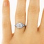 The Lillian Ring, smalltop view on a hand