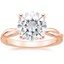 14K Rose Gold Twisted Vine Solitaire Ring, smalltop view