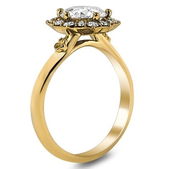 Custom Sakura Flower Engagement Ring