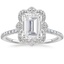 Platinum Reina Halo Diamond Ring, smalltop view