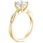 18K Yellow Gold Twisted Vine Solitaire Ring, smallside view