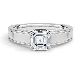 Custom Engraved Tapered Solitaire Ring