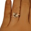 The Narumi Ring, smallzoomed in top view on a hand