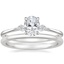 18K White Gold Cometa Diamond Ring with Petite Comfort Fit Wedding Ring