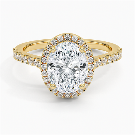 18K Yellow Gold Adorned Odessa Halo Diamond Ring