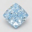 5.09 Ct. Fancy Vivid Blue Cushion Lab Grown Diamond