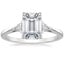 Platinum Trillion Cut Three Stone Diamond Ring, smalltop view