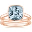 14K Rose Gold Luna Ring with Petite Comfort Fit Wedding Ring