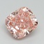 4.00 Ct. Fancy Vivid Pink Cushion Lab Grown Diamond