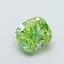1.08 Ct. Fancy Vivid Green Cushion Lab Grown Diamond
