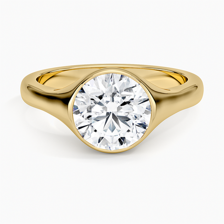 Bezel Solitaire Signet Ring