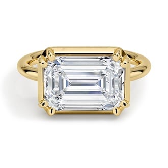 Custom Low Profile East West Solitaire Diamond Ring