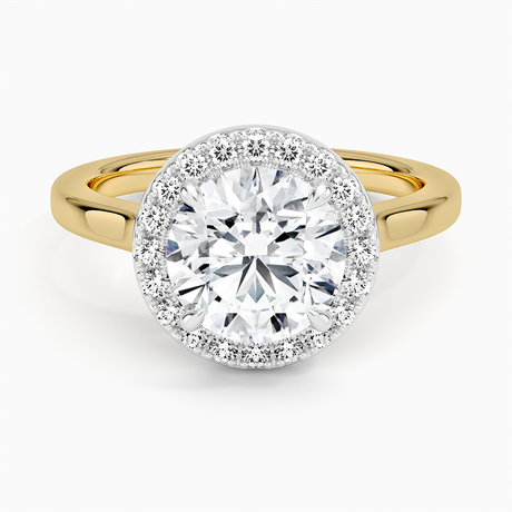 Julia Mixed Metal Halo Diamond Ring