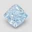 4.13 Ct. Fancy Vivid Blue Cushion Lab Grown Diamond