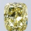 4.07 Ct. Fancy Vivid Yellow Cushion Lab Grown Diamond