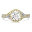 Custom Sweeping Halo Yellow Diamond Ring