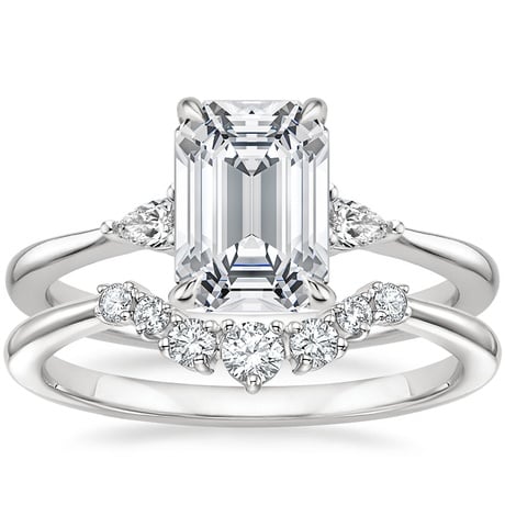 Platinum Aria Contoured Diamond Bridal Set