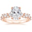 14K Rose Gold Olivetta Diamond Ring, smalltop view