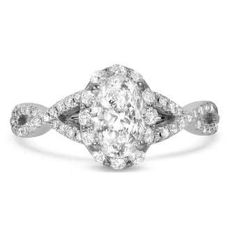 Custom Twisting Halo Diamond Ring