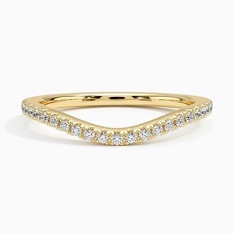 Curved Lab Diamond Wedding Ring