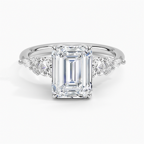 Three Stone Cluster Engagement Ring