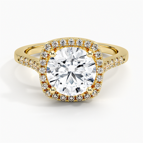 18K Yellow Gold Odessa Halo Diamond Ring (1/5 ct. tw.)