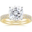 18KY Moissanite Ballad Diamond Ring (1/8 ct. tw.) with Flair Diamond Ring (1/6 ct. tw.), smalltop view