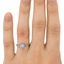 The Gena Ring, smallzoomed in top view on a hand