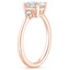14K Rose Gold Rose Cut Three Stone Diamond Ring, smallside view