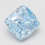 1.52 Ct. Fancy Vivid Blue Cushion Lab Grown Diamond