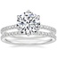 Platinum Six Prong Luxe Viviana Diamond Ring (1/3 ct. tw.) with Ballad Eternity Diamond Ring (1/3 ct. tw.)