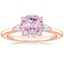 14K Rose Gold Aria Perfect Fit Three Stone Diamond Ring, smalltop view