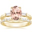 18KY Morganite Tapered Baguette Diamond Ring (1/5 ct. tw.) with Barre Diamond Ring (1/4 ct. tw.), smalltop view