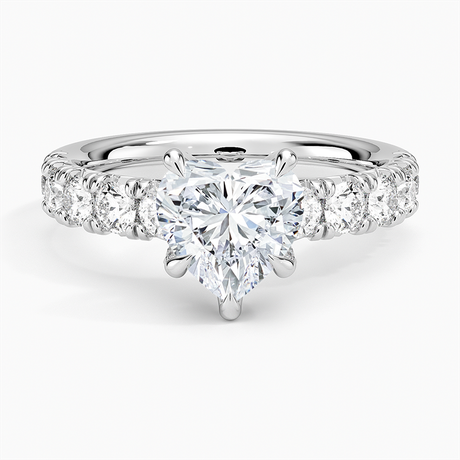Luxe French Pave Diamond Engagement Ring