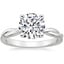 18K White Gold Twisted Vine Solitaire Ring, smalltop view