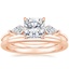 14K Rose Gold Luxe Cometa Diamond Ring (1/3 ct. tw.) with Petite Comfort Fit Wedding Ring
