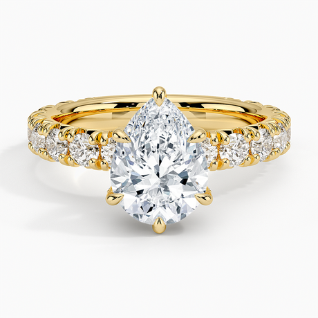 18K Yellow Gold Ellora Three-Quarter Coverage Diamond Ring