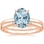 14KR Aquamarine Elodie Ring with Crescent Diamond Ring, smalltop view