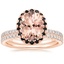 14KR Morganite Waverly Diamond Ring with Black Diamond Accents with Luxe Ballad Diamond Ring, smalltop view
